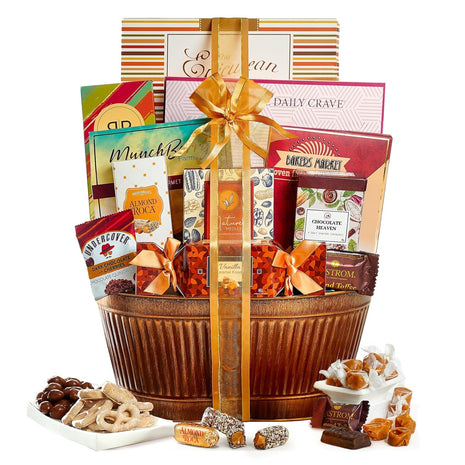 Broadway Basketeers Gourmet Easter Gift Basket for Women, Men, Families, Chocolate, Savory Snacks, great gift for Easter, Spring and Birthdays