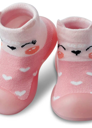 Dookeh Baby Sock Shoes Boys Girls First Walking Shoes Non-Slip Slippers Soft Sole Sneakers Toddler Infant Babygirl (A3-Gray, us_Footwear_Size_System, Toddler, Age_Range, Medium, 12_Months, 18_Months)