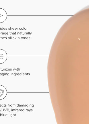 DRMTLGY Anti-Aging Tinted Moisturizer SPF 46 - Sheer Face Sunscreen & Lightweight Makeup with Broad Spectrum UV Protection ??Hydrating Skin Care & Face Moisturizer - 1.7 oz