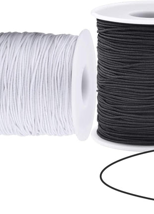 Elastic Cord for Bracelets, 2 Rolls 1 mm 330 Feet Sturdy Bracelet String, Stretchy Elastic String for Jewelry Making, Necklaces, Beading