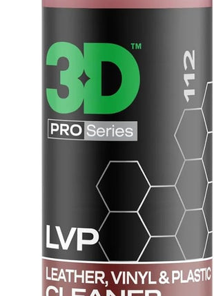 3D LVP Interior Cleaner - Removes Dirt, Grime, Grease, Oil & Stains from Leather, Vinyl & Plastic - Great for Seats, Steering Wheels, Door Panels, Dashboards - Car, Office, Home Use 16oz.