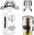 Champagne Sealer Stopper, BGMAx 3 Pack Stainless Steel Sparkling Wine Bottle Plug Sealer Set with a Longer Sealing Plug, Gifts Accessories for Champagne