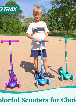 Gotrax KS1 Kids Kick Scooter, 3 Wheels for Boys & Girls 2-8, Gifts | LED Light-Up Wheels, 3 Adjustable Handlebar, Easy Assembly, Lightweight, Wide Anti-Slip Deck, Lean to Steer, Max Load 110 lbs