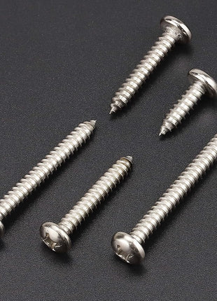 #10 x 3/4 inch (100 Pack) Stainless Steel Phillips Pan Head Wood Screws, Stainless Steel 304 (18-8), Pan Head Sheet Metal Screws Self Tapping for Wood
