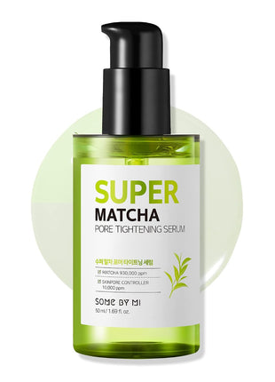 SOME BY MI Super Matcha Pore Tightening Serum - 1.69Oz, 50ml - Made from Match Water for Sensitive Skin - Skin Moisturizing and Purifying Effect - Blackheads, Sebum and Pore Care - Korean Skin Care