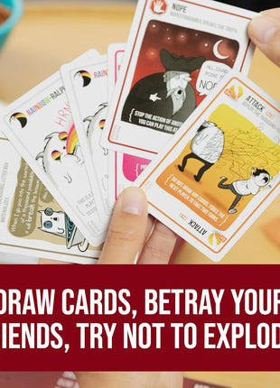 Exploding Kittens Original Edition: 2-5 Players - Ages 7+ Family Card Game | Draw cards, betray your friends, and try not to explode! Great for family game nights, parties, travel, quick 15-minute play.