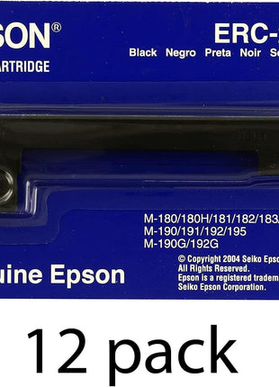 Genuine Epson (ERC-22B) 12-Pack Black Ribbon Cartridge For: M-180, M-181, M-183, M-185 (E65103)