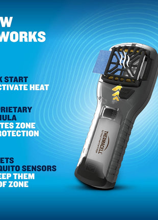 Thermacell Fuel-ZoneGuard Extreme Fuel Powered Mosquito Repeller; 15-Foot Zone of Scientifically Proven Outdoor Protection; 12-Hr Refill; DEET-Free; Bug Spray Alternative; Scent Free; Green