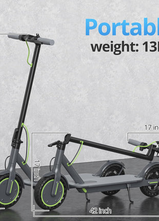 Roinside Electric Scooter - 350W/500W Motor, 8.5"/10''Solid Tires, Up to 19/22MPH& 16/21/23Miles Long-Range Portable Commuting Scooter for Adults with Double Braking System, App