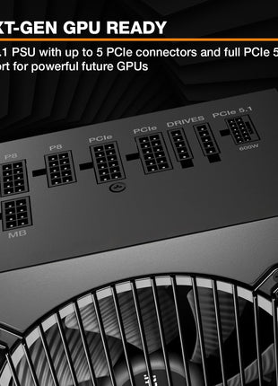 be quiet! Pure Power 13 M 750W Power Supply, 80 Plus® Gold Certification, ATX 3.1 PSU, Support for PCIe 5.1 GPUs, semi-Passive 120mm be quiet! Fan, LLC Technology, Single Rail, for Overclocked GPUs