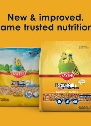 Kaytee Forti-Diet Pro Health Egg-Cite Nourish+Protect Parakeet, Supports Breeding and Molting, Nutrition Backed by Science, Digestive Health, 5 pounds