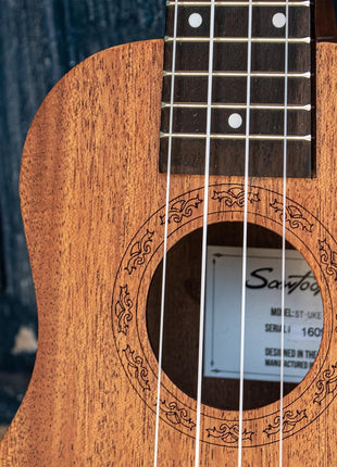 Sawtooth Soprano Ukulele Mahogany 21 inch Ukulele Beginner Kit Online Lesson Padded Gig Bag Premium Wood Uke Stand Picks Quick Start Guide Ukulele Pack