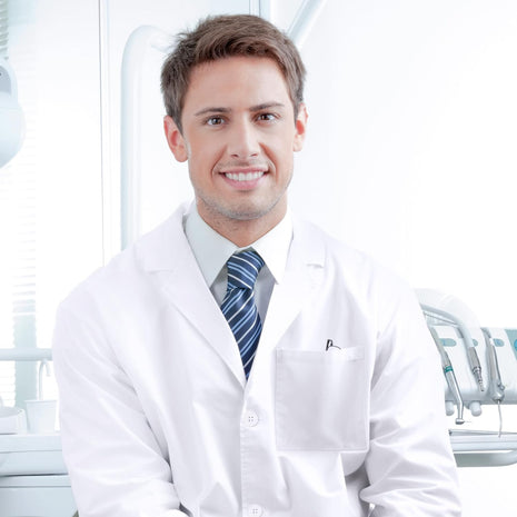 NY Threads Professional Lab Coat for Men Long Sleeve Medical Coat 1 Pack, Large, White