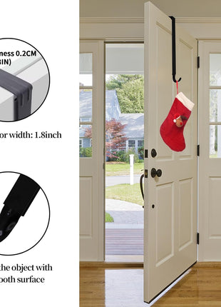 GP Life Wreath Hanger for Front Door, Adjustable from 15 to 25 Inches Hanger, 20 lbs Larger Door Upgrade Christmas Fall Wreaths Decorations Hook (Black)