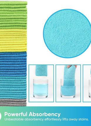 HOMEXCEL Microfiber Cleaning Cloths, 100 Pack Microfiber Towels for Cars, Lint & Scratch-Free Bulk Cleaning Rags for House, Kitchen, Car and Shop, Multicolor Absorbent Cleaning Towels 11.5 x 11.5 inch