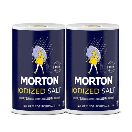 Morton Iodized Salt, All Purpose, (26 oz), 2 Pack   All Purpose, Perfect for Cooking & Table Use