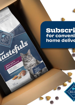 Blue Buffalo Tastefuls Natural Dry Food for Adult Cats 7+,Hairball Control,Chicken & Brown Rice Recipe,7-lb. Bag,(Pack of 2)