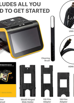 KODAK Slide N SCAN Film & Slide Scanner Digitizer with 5" LCD Screen, Quickly Convert Negatives & Slides to Digital 22MP JPEG Photos, Compatible with 135, 126 and 110 Film & Slides