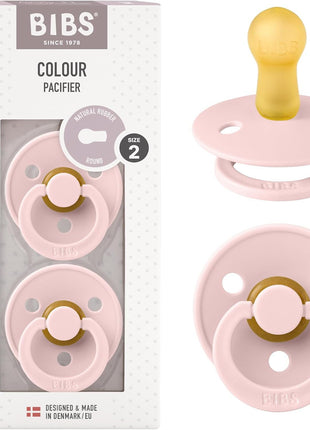 BIBS Pacifiers Colour Collection | Natural Rubber Baby Pacifier | Set of 2 BPA-Free Soothers | Made in Denmark | 0+ Months (Pack of 2) | Dusty Blue/Steel Blue