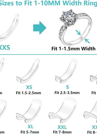 Invisible Ring Size Adjuster for Loose Rings Ring Adjuster Sizer Fit Any Rings Ring Guard Spacer (Clip-ON, 8 PCS)