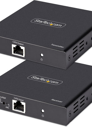 StarTech.com 4K HDMI Extender Over CAT5/CAT6 Cable, 4K 60Hz HDR Video Extender Up to 230ft (70m), HDMI Over Ethernet Cabling, S/PDIF Audio Out, HDMI Transmitter and Receiver Kit (4K70IC-EXTEND-HDMI)