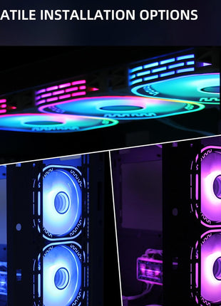 120mm RGB PC Case Fans with Remote Control & Adjustable Color 3-Pack Black | Easy Install 12V Quiet Vibrant RGB LED Case Fans with Secure 6-Pin Connection‌ for CPU Coolers Gaming Chassis Water Radiators