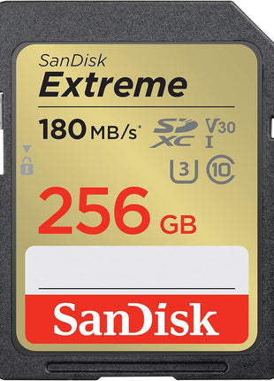 SANDISK 256GB Extreme SDXC UHS-I Memory Card - C10, U3, V30, 4K, UHD, SD Card - SDSDXVV-256G-GNCIN