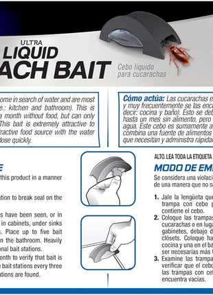 Hot Shot Ultra Liquid Roach Bait 6 Count, Kills In Hours, 1 Pack