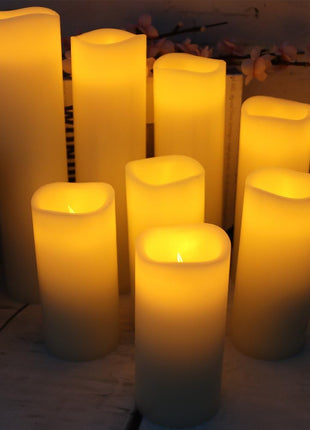 Vinkor Flameless Candles Battery Operated Candles Real Wax Pillar LED Candles with 10-Key Remote and Cycling 24 Hours Timer (Ivory 4 inch 5 inch 6 inch 7 inch 8 inch 9 inch)