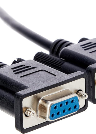 StarTech 1m DB9 RS232 Serial Null Modem Cable, Black (SCNM9FF1MBK) | 9 pin RS232 Null Modem Cable, Cross Wired, DB-9 (F) to DB-9 (F), Female to Female