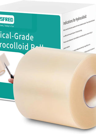 Hydrocolloid Roll for Wound Care Skin-Friendly Self Adhesive 2in x 12ft | Cut-to-Size Waterproof Hydrocolloid Bandages with Flexible Fit for Minor Wounds, Blisters, Pimples, and Friction