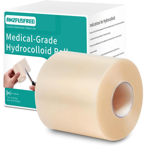 Hydrocolloid Roll for Wound Care Skin-Friendly Self Adhesive 2in x 12ft | Cut-to-Size Waterproof Hydrocolloid Bandages with Flexible Fit for Minor Wounds, Blisters, Pimples, and Friction