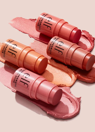 e.l.f. Monochromatic Multi Stick, Travel-Sized Luxuriously Creamy & Blendable Color, For Eyes, Lips & Cheeks, Vegan & Cruelty-Free, Dazzling Peony, 0.17 Oz