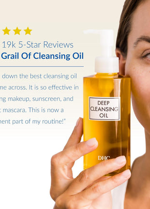 DHC Deep Cleansing Oil, Makeup Remover, Gentle Oil Cleanser, 4.1 oz | Facial Cleansing Oil, Blackhead Remover, Cleanses without Clogging Pores, Residue-Free, Fragrance and Colorant Free