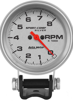 Auto Meter 3707 Sport-Comp Silver Mini Tachometer,2.625 in.