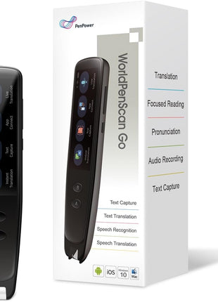 PenPower WorldPenScan Go - Translation Pen with Scanning, Reading, Audio Recording, Live Interpretation, and AI Reading Buddy for Kids
