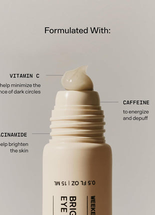 Versed Weekend Glow Eye Gel - Caffeine Under Eye Cream for Dark Circles - Vitamin C Treatment for Dark Spots, Wrinkles & Bags for Under Eyes - (.5 oz)