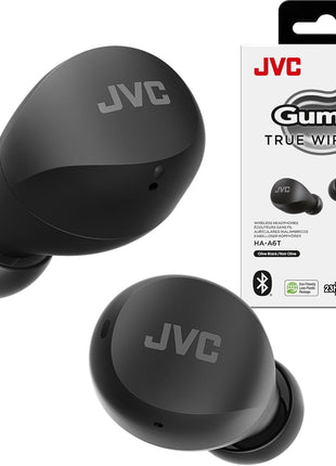 JVC Gumy Mini HAA6TB True Wireless Earbuds, Black | Up to 23 Hours Battery Life, Neodymium Magnet Driver, IPX4 Water Resistance, Compact and Lightweight