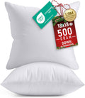 Utopia Bedding Throw Pillows Insert (Pack of 2, White)   18 x 18 Inches Bed and Couch Pillows   Indoor Decorative Pillow