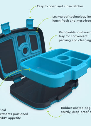 Bentgo Kids Prints Leak-Proof 5-Compartment Bento-Style Kids Lunch Box | Ideal Portion Sizes for Ages 3-7, Durable, Drop-Proof, Dishwasher Safe, PFAS & BPA-Free Materials (Dinosaur)