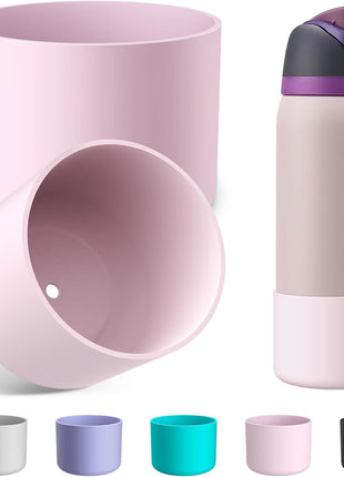 2PCS Silicone Water Bottle Boot for Owala 24oz 32oz 40oz, Anti-Slip Protective Sleeve Bottom Bumper Protector for FreeSip, Twist, and Flip Stainless Steel Water Bottles