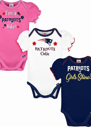 Gerber NFL Baby-Girls NFL Team 3 Pack Short Sleeve Onesie Bodysuit