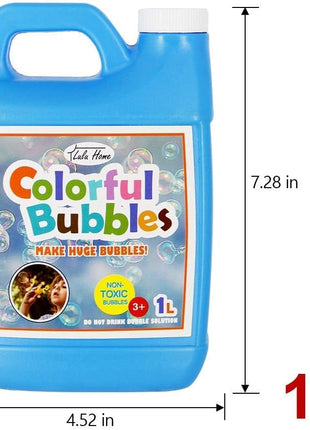 Lulu Home 33.8 OZ/1 L Concentrated Bubble Solution, Refill for Bubble Machines, Giant Wands, and Blowers - Up to 2.5 Gallons for Kids' Birthday Parties