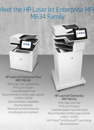 HP LaserJet Enterprise Flow MFP M634h Monochrome All-in-One Printer with Built-in Ethernet & 2-Sided Printing (7PS95A)