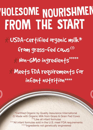 Earth's Best Organic Baby Formula for Babies 0-12 Months, Powdered Dairy Infant Formula with Iron, Omega-3 DHA, and Omega-6 ARA, 32 oz Formula Container