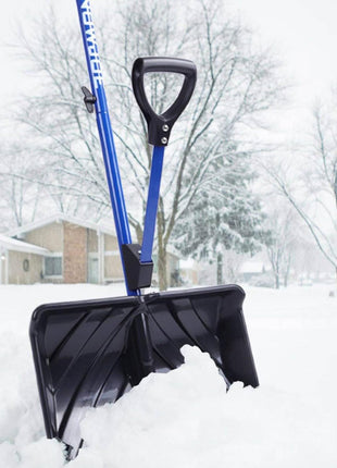 Snow Joe Snow Shovel with 18-Inch Blade and Assist Handle, 3.5 Lbs - Heavy-Duty Lightweight Shoveling Tool for Ice Removal, Shovelution SJ-SHLV01