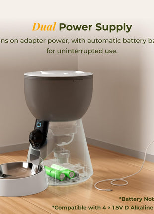 ARENTI Automatic Cat Feeder with Camera, 4L Auto Cat Food Dispenser for Cats, Smart WiFi Pet Feeder with App, 2K HD Two-Way Audio Meal Call, Dual Power, Color Night Vision, 2.4GHz/5GHz & Bluetooth