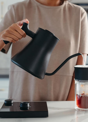 Fellow Stagg EKG Pro Gooseneck Electric Kettle, Brew Timer, 0.9 Liter | To-the-Degree Temp Control, Color LCD, Temp Hold, Stainless Steel, for Pour-Over Coffee & Tea, Quick Heating, Matte Black