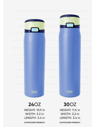 Simple Modern Water Bottle with Straw & Handle | 24oz | Blue | Mesa Loop Insulated Water Bottle for School, Sports, Travel | Leak Proof, Stainless Steel | Neptune