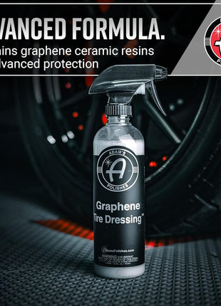Adam's Polishes Graphene Tire Dressing - Deep Black Finish W/Graphene Non Greasy Car Detailing | Use W/Tire Applicator After Tire Cleaner & Wheel Cleaner | Ceramic Coating Like Tire Protection (16oz)